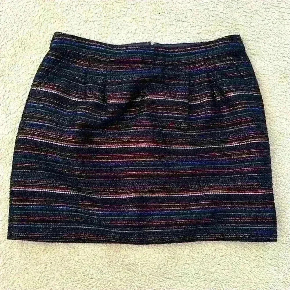 J crew metallic textured skirt with pockets